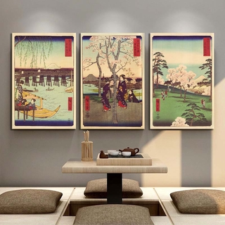 極有家裝飾畫 歌川廣重作品 富士三十六景 浮世繪 掛畫 日風 油畫 海報 客廳裝飾 世界名畫 無框畫 日本風俗畫 桌布