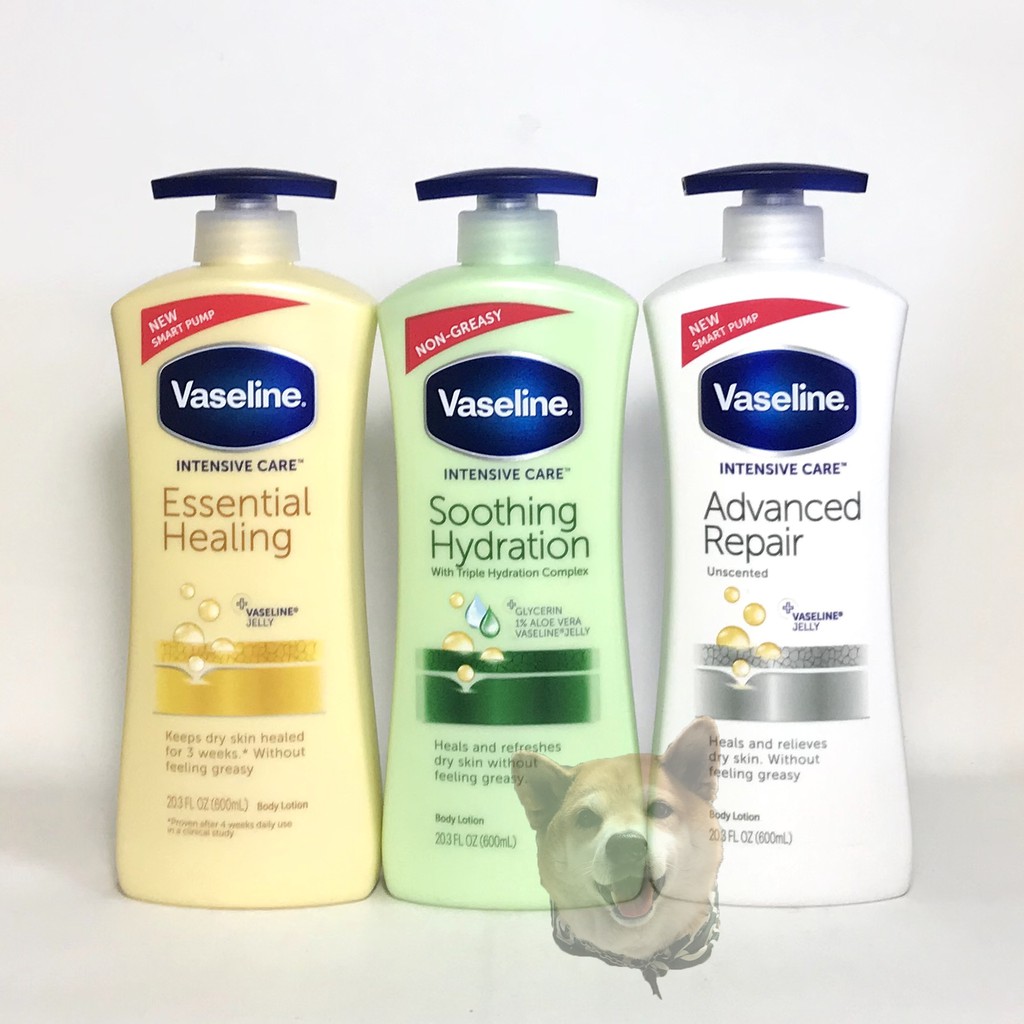 【滿額免運】Vaseline 凡士林潤膚乳液 600ml 蘆薈清爽/全效滋潤/修護無香