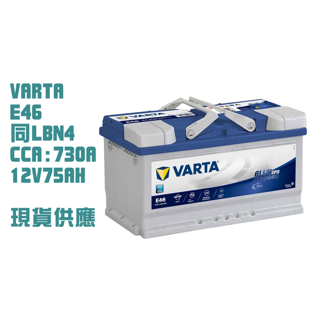 *咪咪電池*德製 VARTA E46 全新 EFB LBN4 歐規電瓶 汽車電瓶