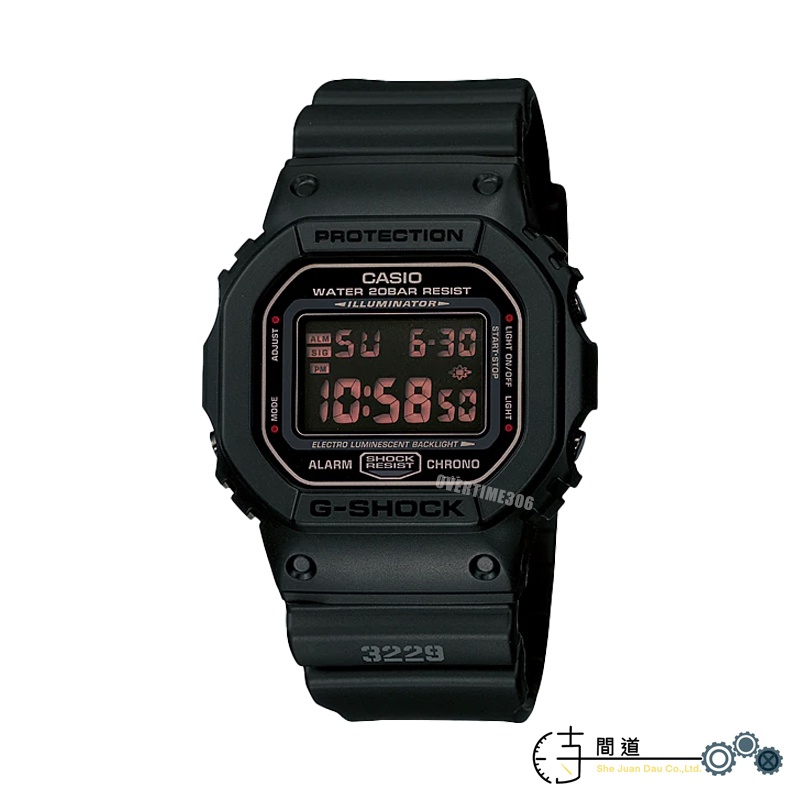 【G-SHOCK】CASIO 卡西歐 經典系列電子腕錶/紅字黑膠帶｜DW-5600MS-1｜時間道