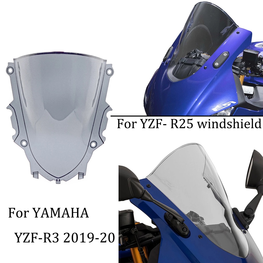 前擋風鏡導流罩適用YAMAHA YZF R3 R25 2019-2020 擋風玻璃整流罩 山葉雅馬哈摩托機車改裝