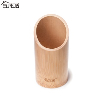 ♟❣◕竹制筷子筒家用創意瀝水筷架廚房勺子餐具收納筷筒