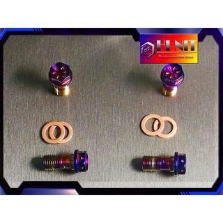 【瘋螺絲】HI-NIT彩鈦色/鍍鈦螺絲★M10*20P1.25 P1.0迴油油管附銅墊片★CNC內外六螺絲★燒鈦鍍鈦彩鈦
