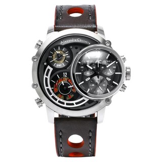 【金台鐘錶】Alexandre Christie 三地時間計時碼錶 超大錶徑 (9221MTLSSBA)