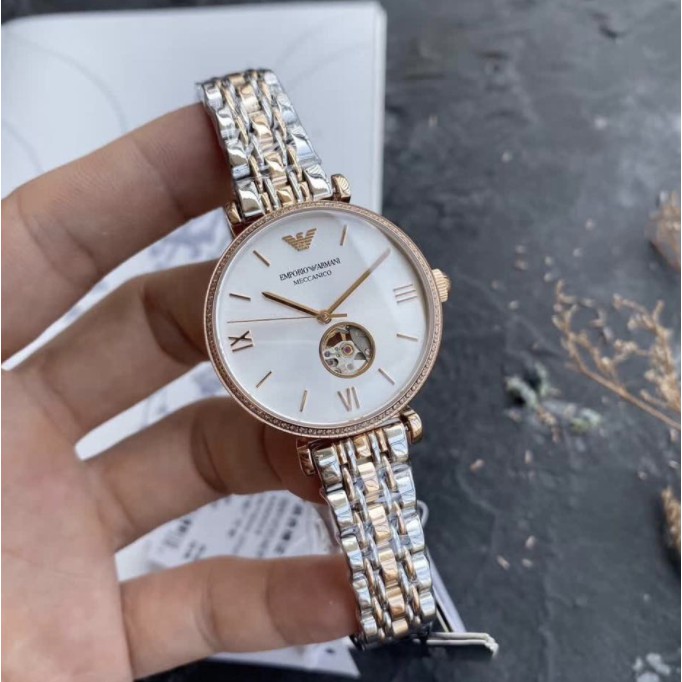 Emporio Armani ar60019 玫瑰金 銀色 雙色 羅馬 簍空 水鑽 女錶 手錶 AR ar 錶