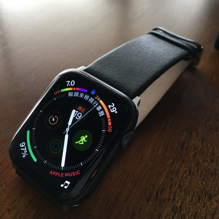 【蘋果錶帶家】代用 蘋果各代 apple watch 42/44/45 大款專用義大利素面小羊皮黑色直身表帶