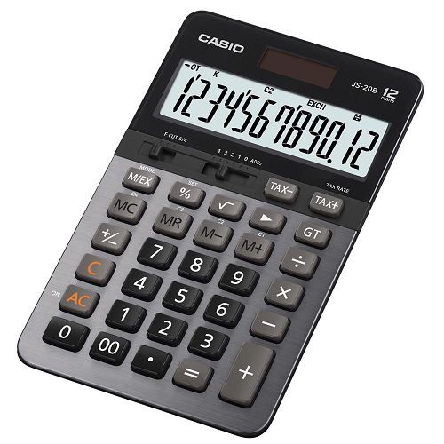 CASIO 卡西歐 JS-20B 桌上型計算機 金屬面板 大螢幕 12位數 雙電源 K值 稅率計算