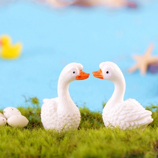 6 件/套迷你白鵝裝飾品童話花園盆景裝飾品