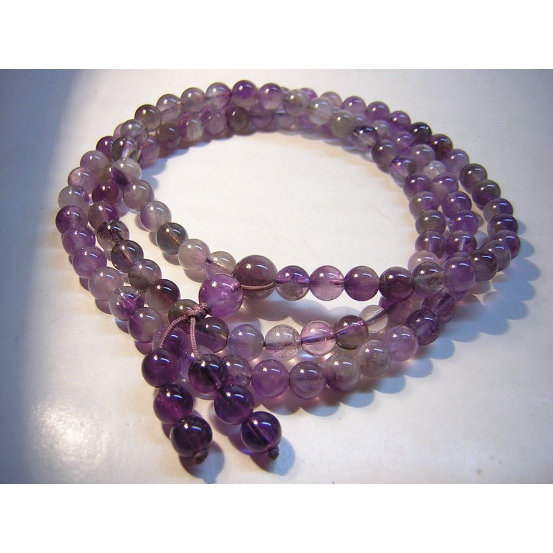 【采鑫坊】紫水晶108顆佛珠~8.5mm~贈錦袋~結緣件