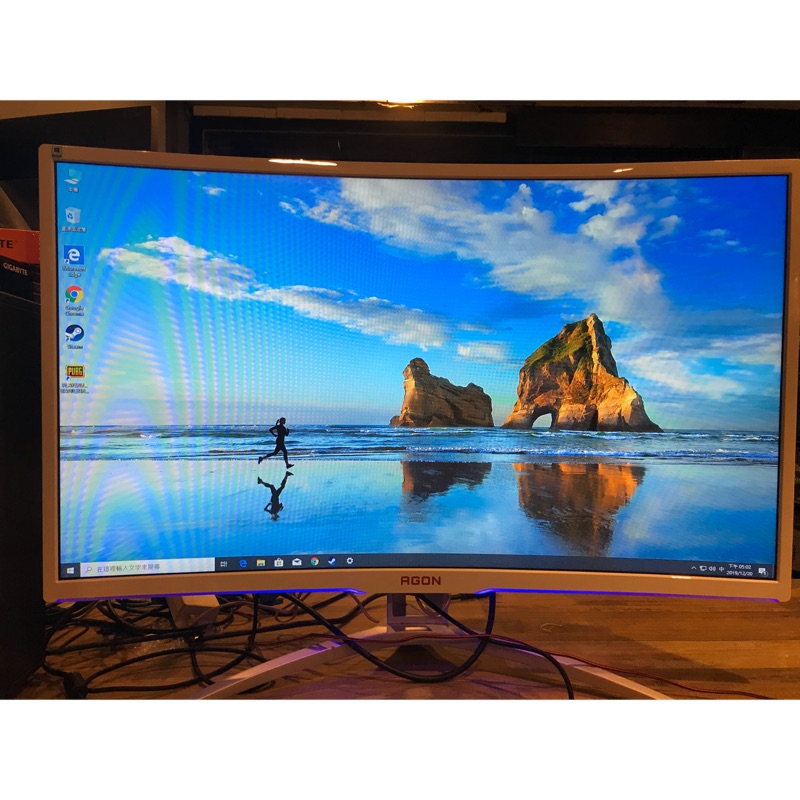 Aoc 32吋電競曲面螢幕可變色原廠保固內 蝦皮購物
