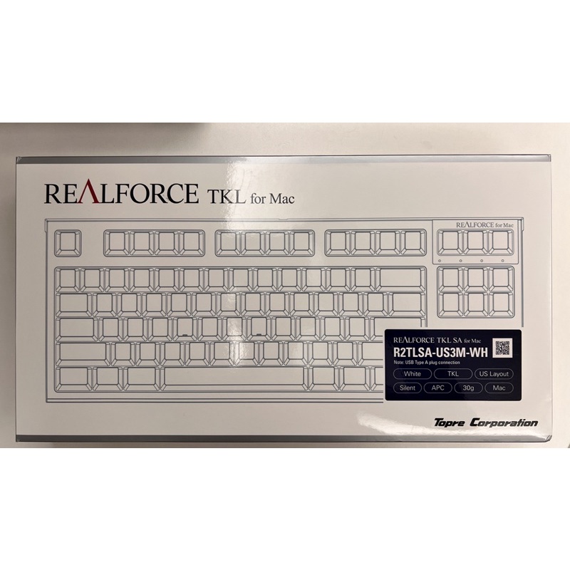 Realforce TKL MAC R2TLSA-US3M-WH 純白色靜電容 超靜音鍵盤 全鍵30g 輕如鴻毛