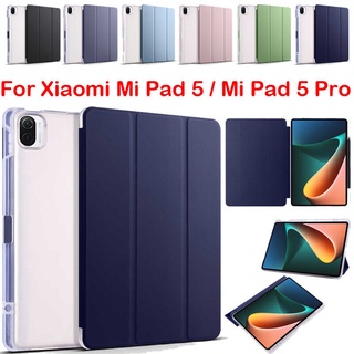 XIAOMI MI 適用於小米 Mi Pad 5 Pro 11" 保護套 PU 皮革背面 TPU 翻蓋保護套智慧睡眠