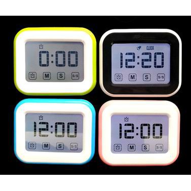 觸摸屏電子計時器 4號電池2顆  廚房 12/24小時制電子定時器 計時器定時器  可 正計時  倒計時