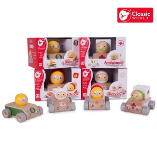 《德國Classic world》萌趣造型車【幼兒積木車適合18個月以上】客來喜經典木玩-官方直營-CE認證安全玩具