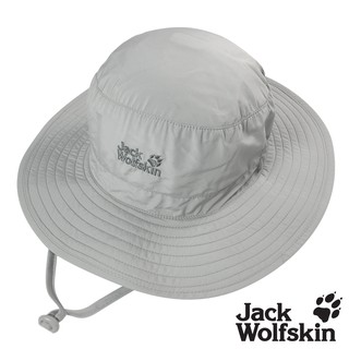【Jack wolfskin 飛狼】透氣抗UV可收納圓盤帽 遮陽帽『淺灰』.