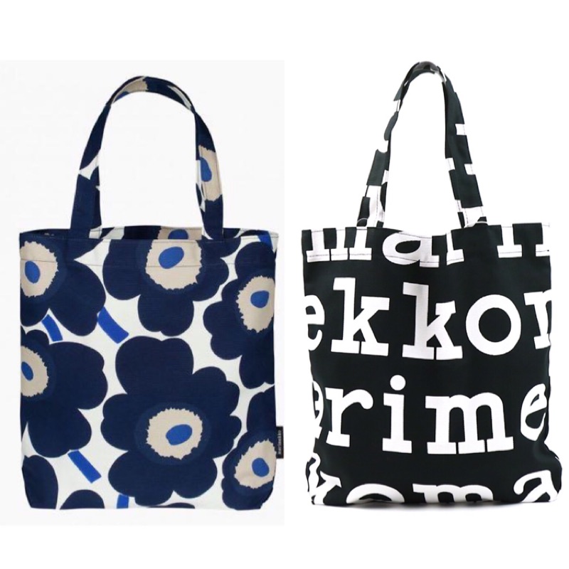 芬蘭品牌marimekko Kioski 罌粟花unikko 字母logo帆布袋 蝦皮購物