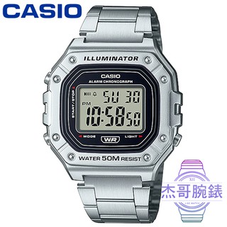 【杰哥腕錶】CASIO 卡西歐野戰電子鋼帶錶-黑 / W-218HD-1A (台灣公司貨)