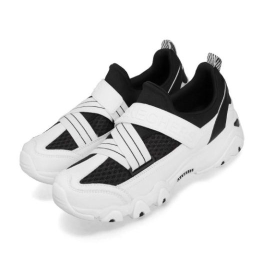 SKECHERS系列-女款 D LITES 2.0 黑白運動休閒鞋-NO.12978BKW