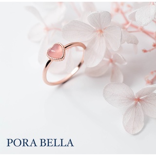 <Porabella>925純銀貓眼石戒指 甜美可愛 粉色愛心貓眼石戒指 可調開口式 送女友 Rings