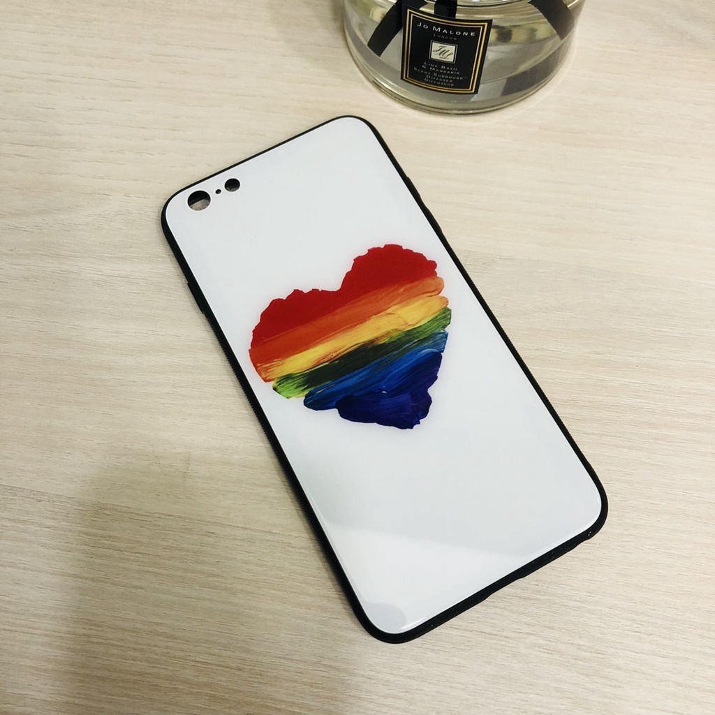 彩虹 愛心 LGBTQ iPhone 6 Plus i6s Plus 蘋果 玻璃殼 手機殼 現貨 特價 全新 只有一個