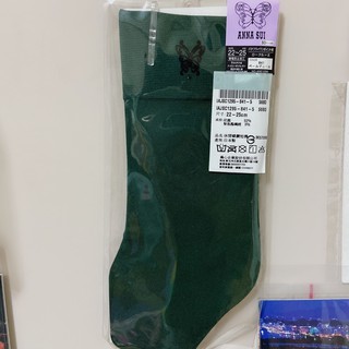 全新絕版品/日本製 ANNA SUI 休閒蝶鑽短襪(綠)