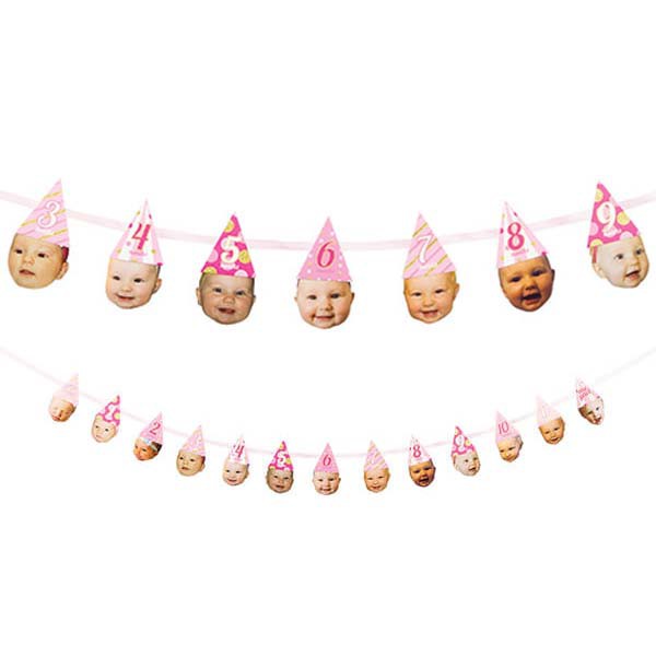 派對城 現貨 【照片裝飾串-粉色/藍色/彩虹】 歐美派對 派對裝飾1歲生日 派對佈置 拍攝道具