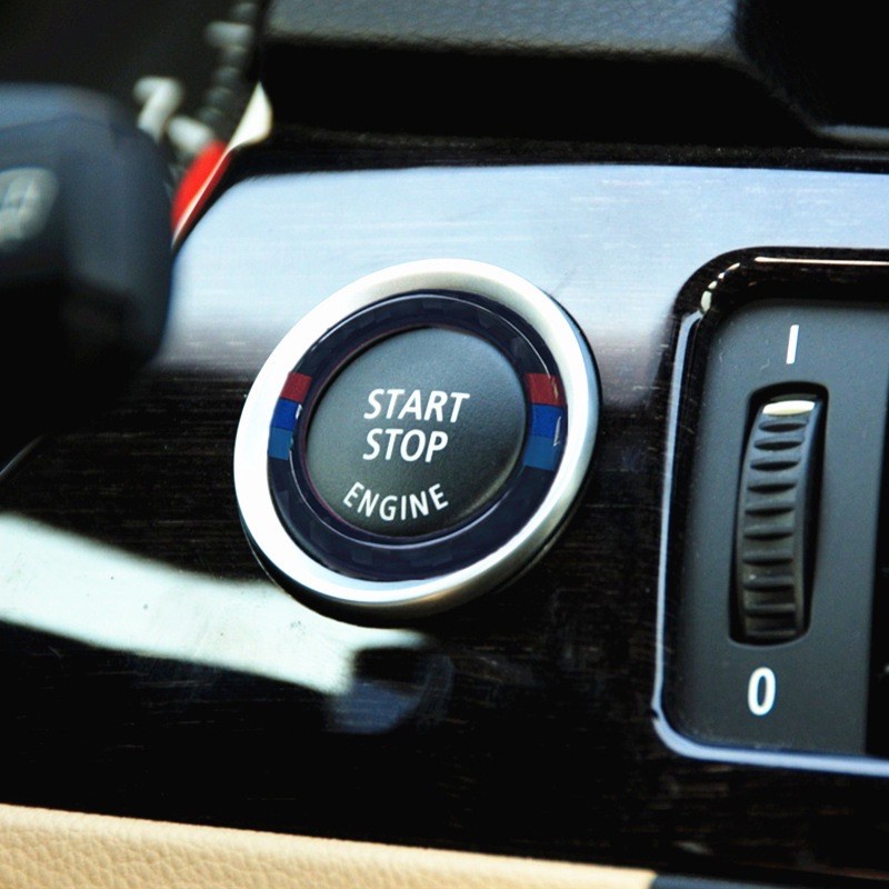 ANS汽車配件 （BMW） 改裝 3系e90 e92 e93 320i 325 330 碳纖維 啟動 裝飾貼 一鍵啟動