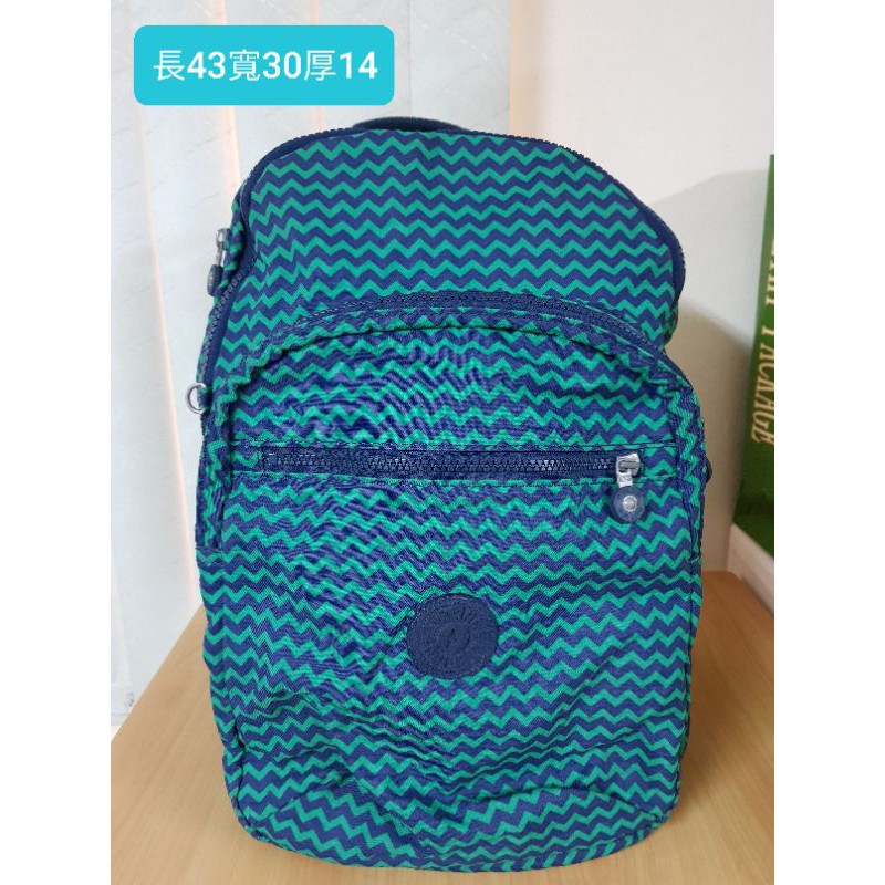 Kipling 藍綠色後背包 大背包 筆電包
