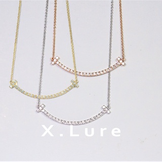 【X.LURE】14K 微笑排鑽鑽石項鍊 K鍊 鎖骨鍊 短項鍊 鑽項鍊 真金 真鑽 K金 輕珠寶