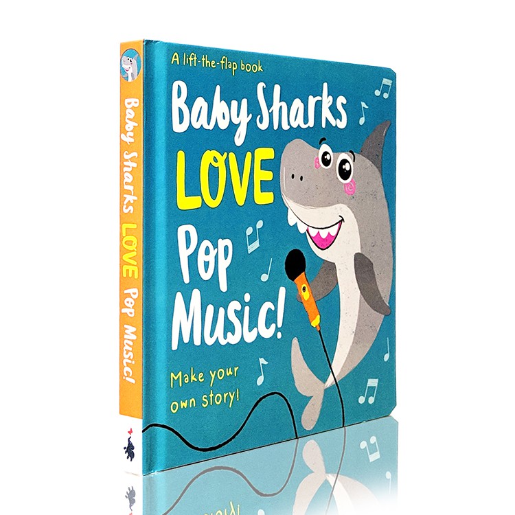 BABY SHARKS LOVE POP MUSIC英文故事繪本童書翻翻書硬頁書外文書英文書原文書【麥克兒童外文書店】