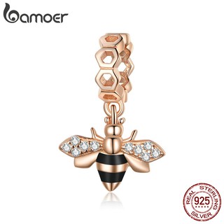【Bamoer】925純銀 時尚蜜蜂串飾 串珠 吊墜 手鍊配件 項鏈配件 手鏈 DIY飾品 情人節禮物 生日禮物