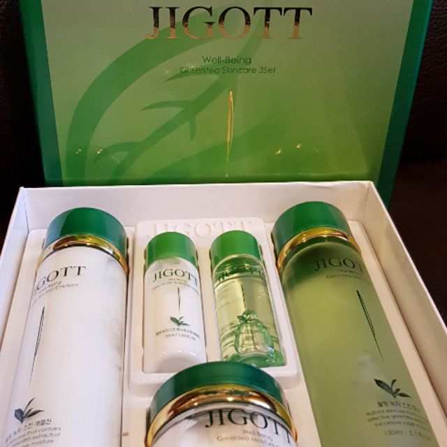 韓國JIGOTT綠茶保濕護膚禮盒五件組