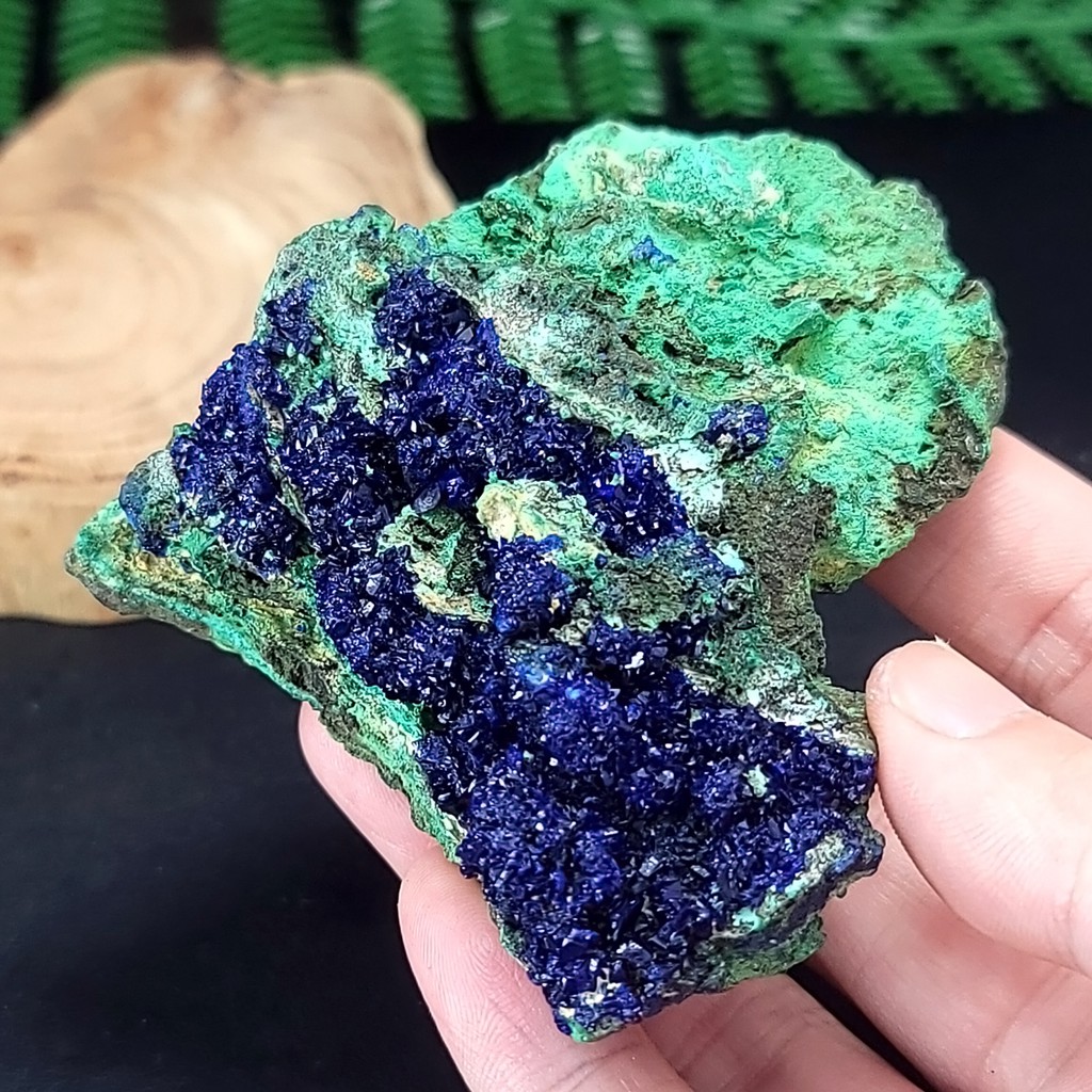 ．艾莉希亞寶石水晶．安徽銅陵藍銅礦 Azurite 藍銅共生孔雀石原礦 2