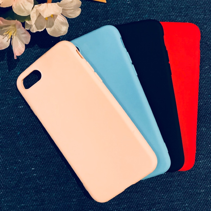 Iphone7/8 plus iphone X 櫻花粉 正紅色 天藍色 純黑色 磨砂 軟殼