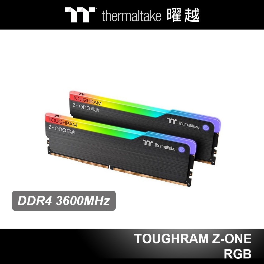 曜越 TOUGHRAM 鋼影 Z-ONE RGB 超頻 記憶體 DDR4 3600MHz 8GB/16GB 黑色