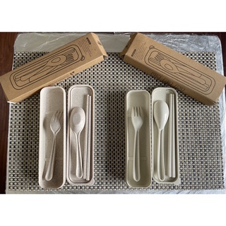 ［全新］♻️環保小麥餐具組三件套 北歐色系 筷子+叉子+湯匙
