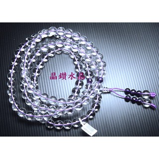 『金喜晶』純天然白水晶念珠10mm 12mm提珠108顆佛珠 送禮極品~附精美禮袋