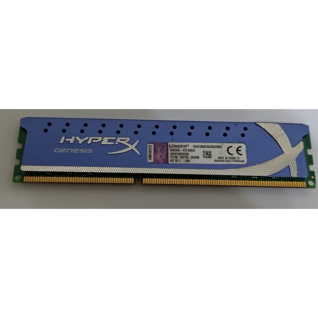 良品 金士頓 Hyper X 超頻版 DDR3 1866 4G 原廠 藍色散熱片！效能優異！只有一條 便宜賣！