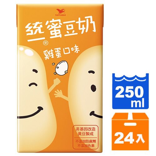 統一 蜜豆奶 雞蛋口味 250ml (24入)/箱