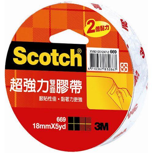 SCOTCH超強力雙面棉紙膠帶18mm【愛買】