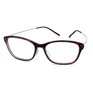 光學眼鏡 知名眼鏡行 (回饋價) -超輕鈦製無螺絲眼鏡-豹紋深紅鏡框 高質感鈦鏡框 15229光學鏡框