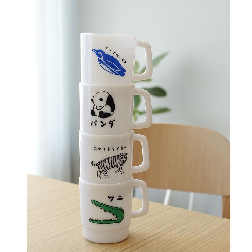 日本製 動物園 熊貓 樹脂水杯 馬克杯 冷水杯 環保樹脂 鱷魚 老虎 企鵝