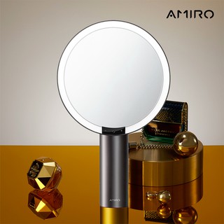 AMIRO O系列2代 LED智能高清日光化妝鏡(充電式/Vintage限定)-星空黑