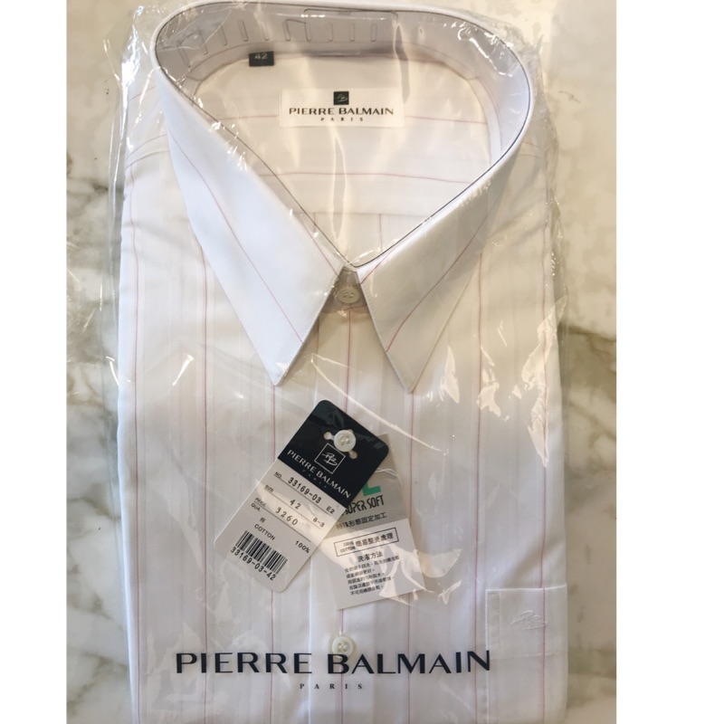 法國PIERRE BALMAIN 皮爾帕門條紋白襯衫