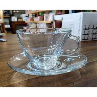 【土耳其Pasabahce】精緻玻璃帆船咖啡杯盤(六套組) 230cc 玻璃杯 咖啡杯 1杯+1盤 咖啡杯 杯子 造型杯