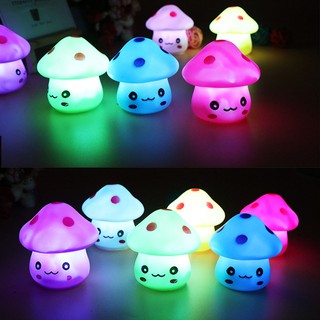 led七彩蘑菇小夜燈 蘑菇LED燈 可愛的蘑菇LED小夜燈七彩LED燈家居裝飾小夜燈