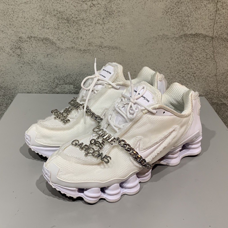 COMME des Garcons x Nike Shox 白色彈簧鞋 UK9.5