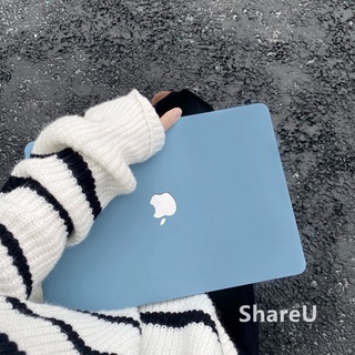 天藍色流沙保護殼 蘋果MacBook保護殼AIR素色 蘋果筆電保護殼pro保護套