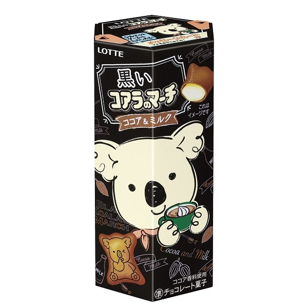 日本 限定 樂天LOTTE 黑巧克力牛奶小熊餅乾