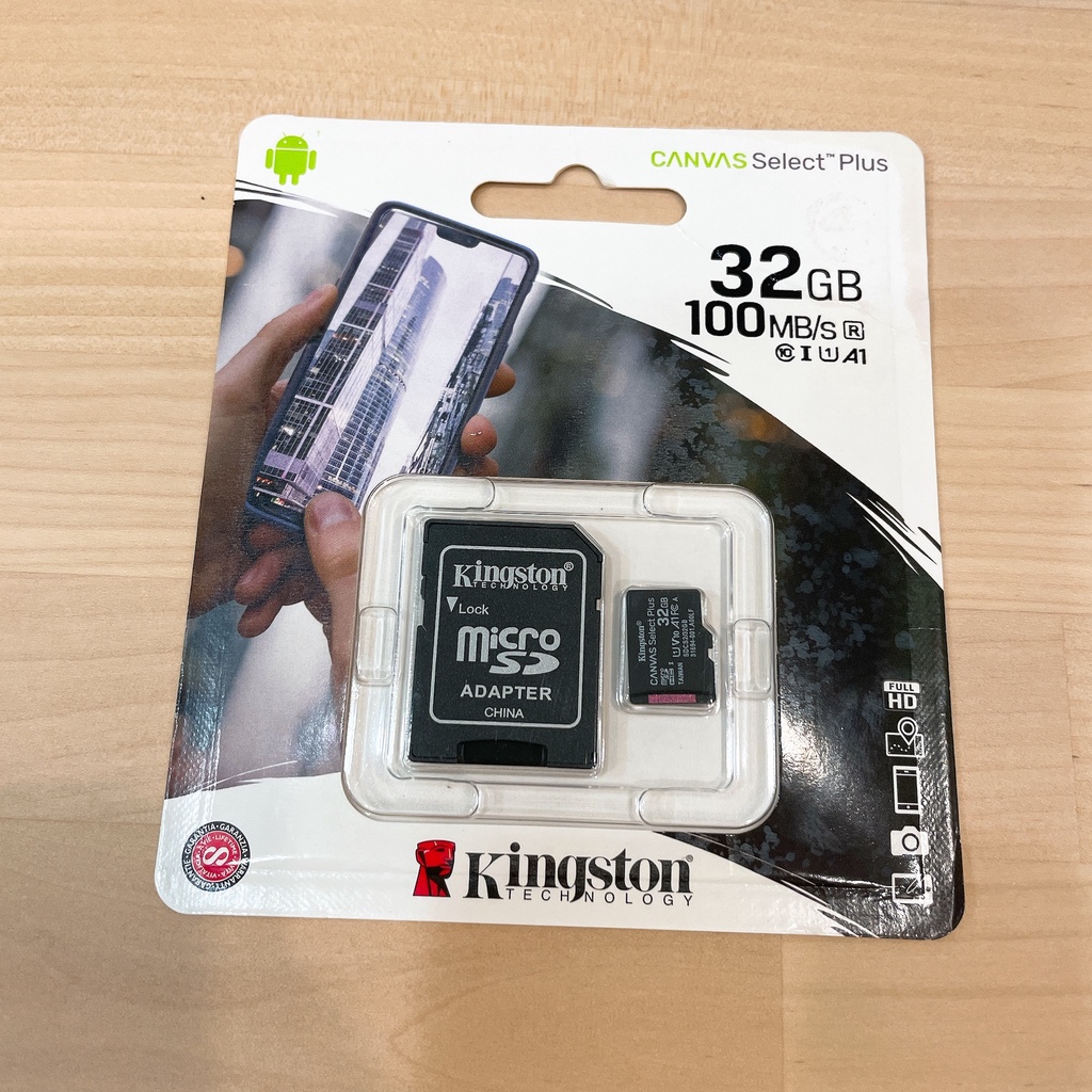 【Kingston 金士頓】公司貨 32G/32GB microSD TF手機 監視器 記憶卡 100MB附SD轉卡